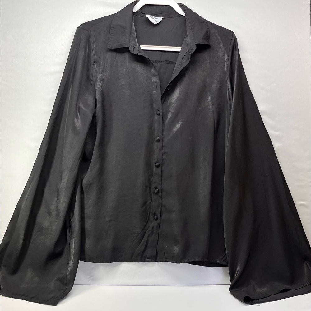 Princess Polly Black Satin‎ Blouse